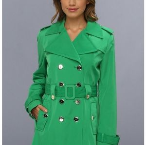Bright green Calvin Klein trench coat